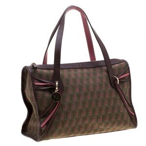 Vintage Fendi Green and Brown Shoulder Bag